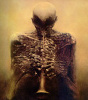 The Horn Player by Zdzislaw Beksinski